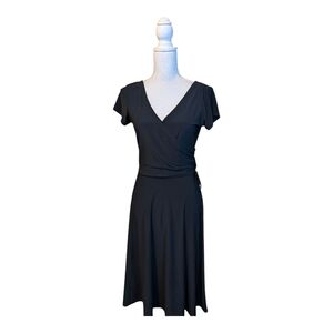 MetroStyle Little Black Dress Sexy Criss Cross Full Skater Skirt XS